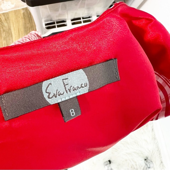 EVA FRANCO ANTHROPOLOGIE RED & WHITE PLAID SLEEVELESS FIT & FLARE DRESS WOMENS 8 - Picture 4 of 7